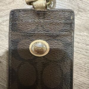 Coach Dark Brown Phone Holster with Gold Accent